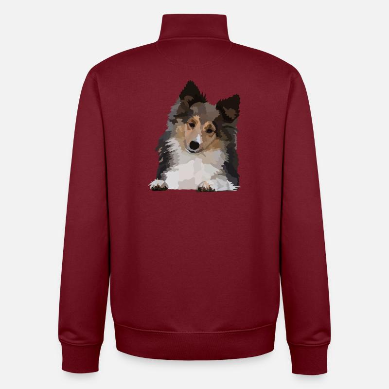 Dani, der Sheltie - Unisex Organic Zip Sweatshirt von Stanley/Stella - Burgunderrot