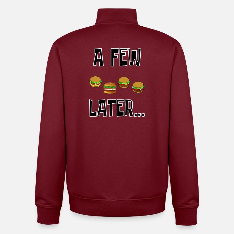 a few hamburgers later - Sweat zippé unisexe en coton bio Stanley/Stella - bordeaux