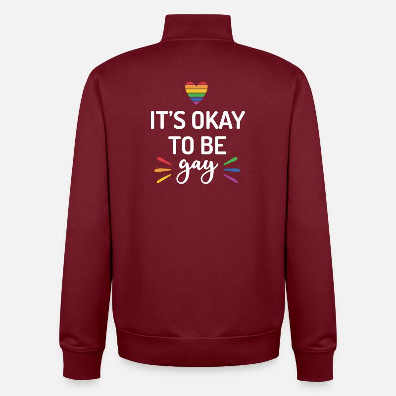 C’est normal d’être gay - Sweat zippé unisexe en coton bio Stanley/Stella - bordeaux