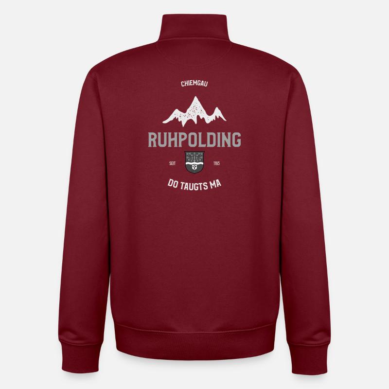 Ruhpolding - Do taugts ma - Unisex Organic Zip Sweatshirt von Stanley/Stella - Burgunderrot