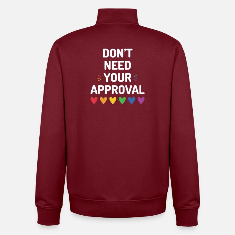Don’t Need Your Approval - Unisex Organic Zip Sweatshirt by Stanley/Stella - burgundy