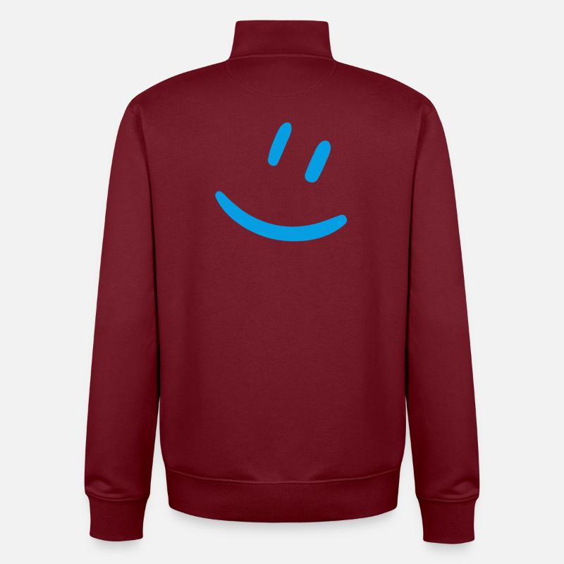 Smily türkis - Unisex Organic Zip Sweatshirt von Stanley/Stella - Burgunderrot
