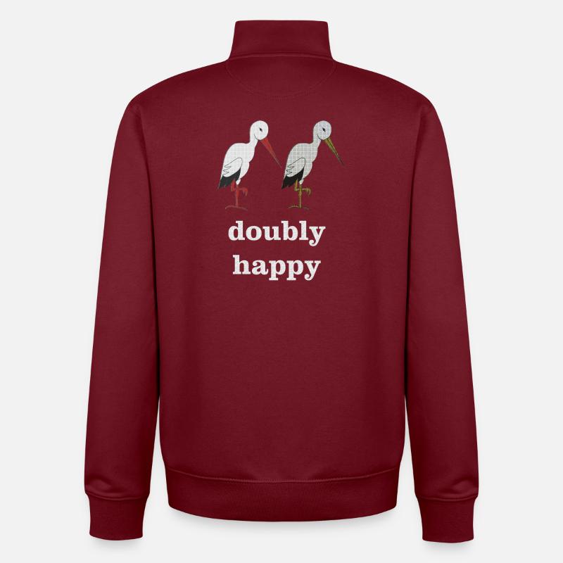 storch doubly happy - Unisex Organic Zip Sweatshirt von Stanley/Stella - Burgunderrot