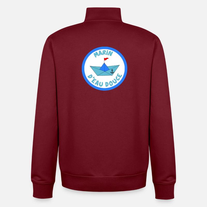 Marin d'eau douce - Sweat zippé unisexe en coton bio Stanley/Stella - bordeaux
