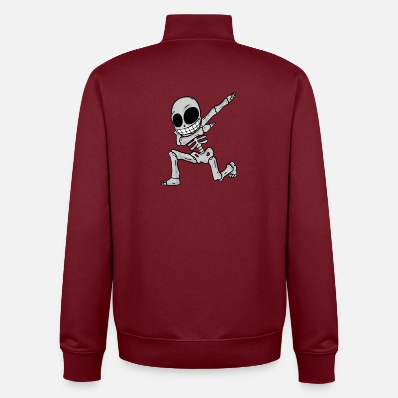 Dabbing de squelette - Sweat zippé unisexe en coton bio Stanley/Stella - bordeaux