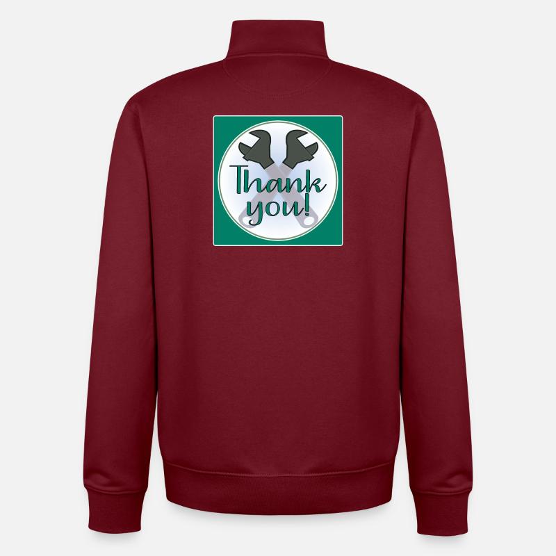 MERCI ARTISAN - PINCES - Sweat zippé unisexe en coton bio Stanley/Stella - bordeaux