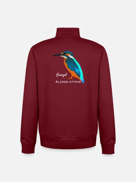 Isfugl, videnskabeligt / tysk navn - Stanley/Stella unisex sweatshirt med lynlås i økologisk - burgunder-rød