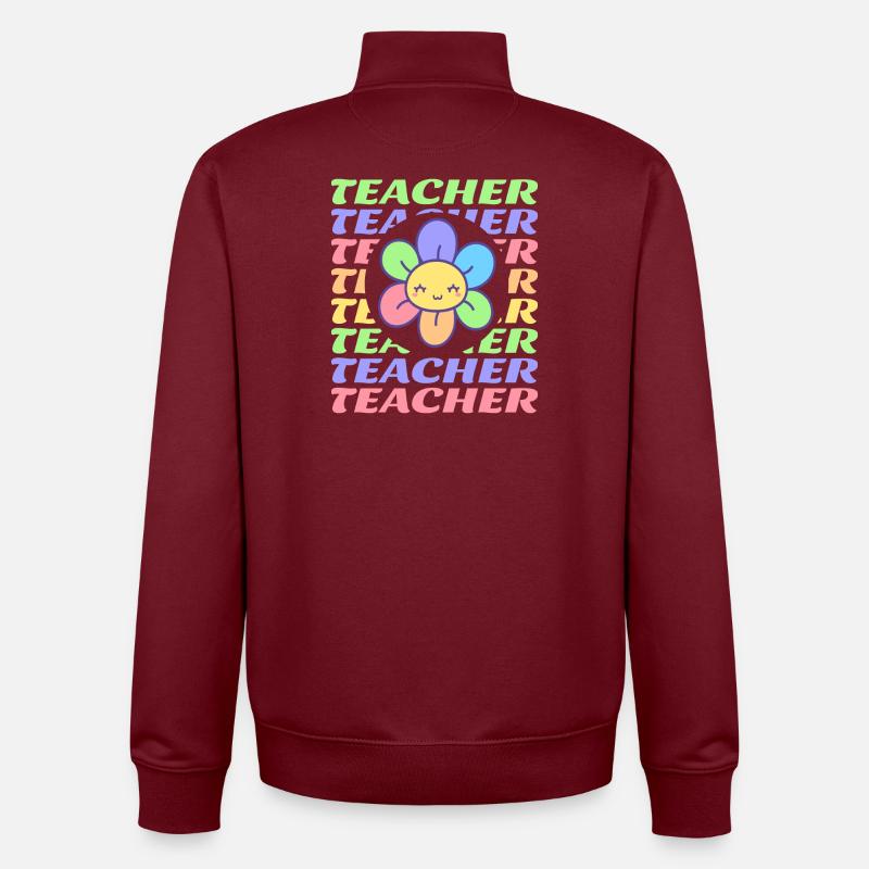 Lehrer Design - Unisex Organic Zip Sweatshirt von Stanley/Stella - Burgunderrot