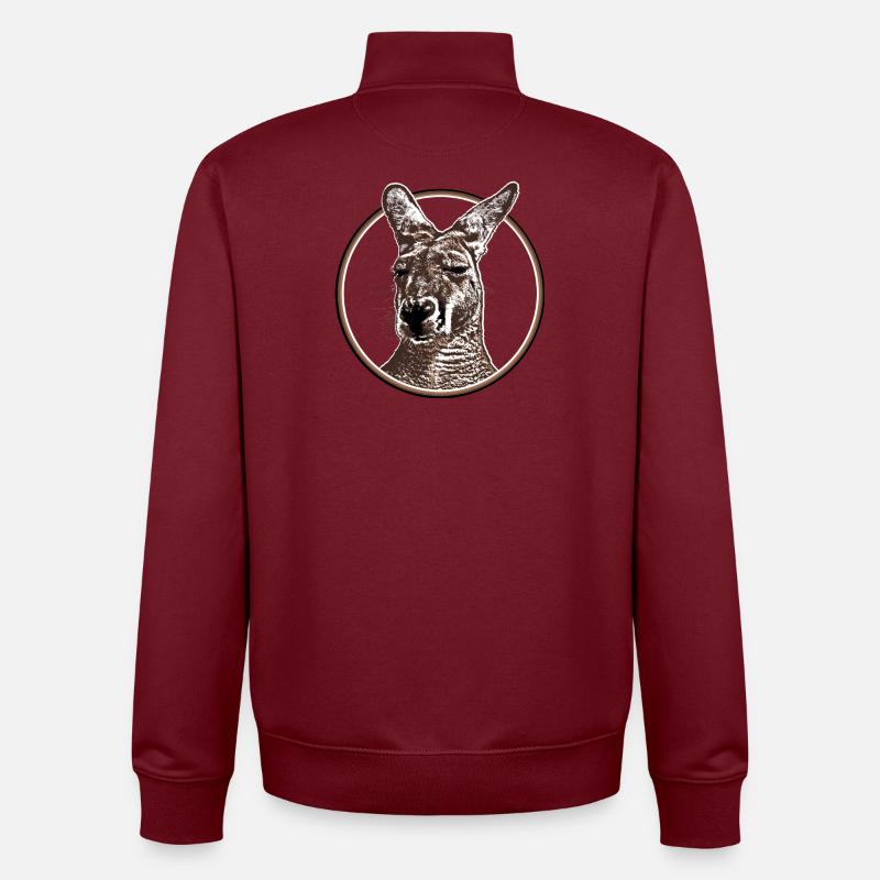 Kangurukopf - Unisex Organic Zip Sweatshirt von Stanley/Stella - Burgunderrot