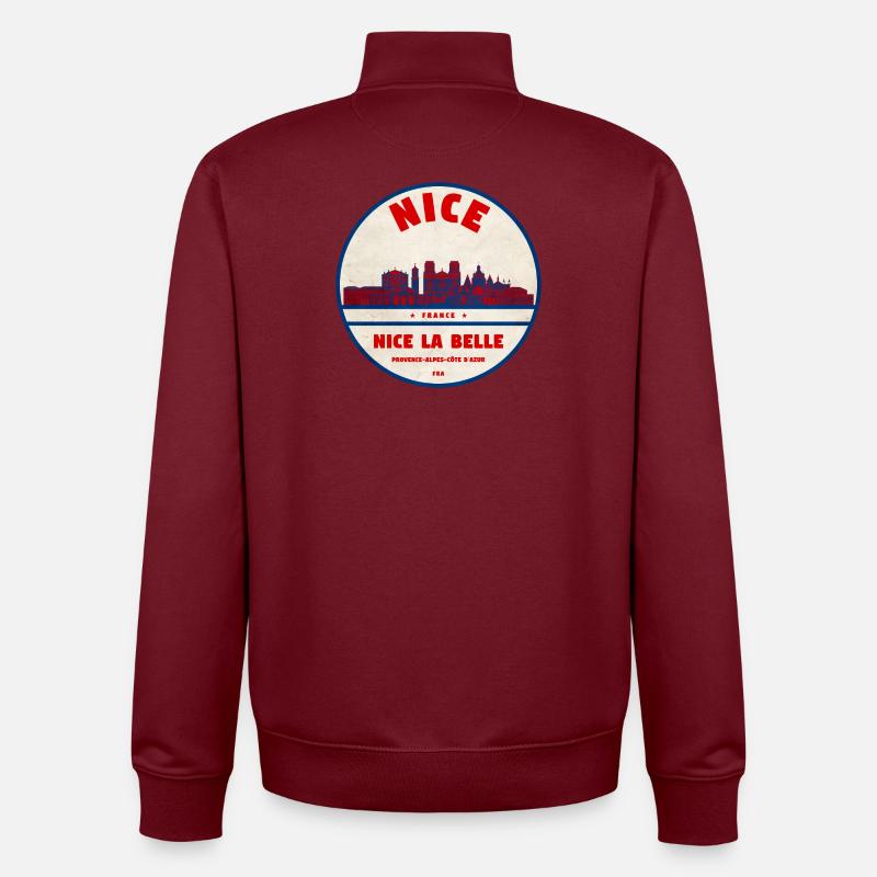 Nice La Belle Skyline - Unisex Organic Zip Sweatshirt von Stanley/Stella - Burgunderrot