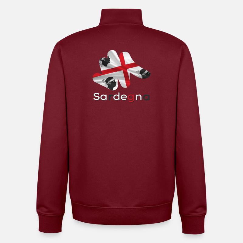 Drapeau Sardaigne - Sweat zippé unisexe en coton bio Stanley/Stella - bordeaux