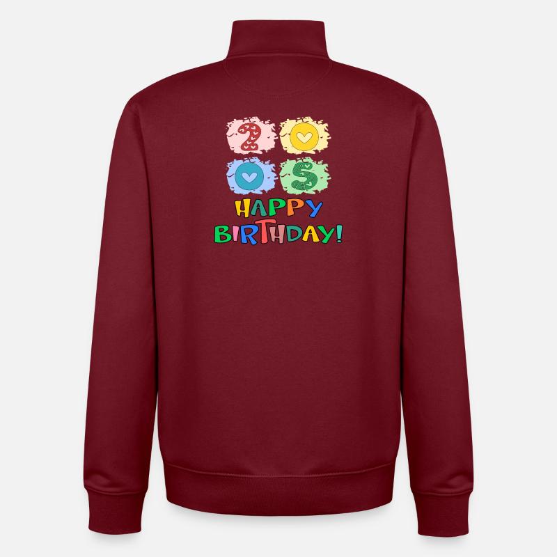 Anniversaire 2005 - Sweat zippé unisexe en coton bio Stanley/Stella - bordeaux
