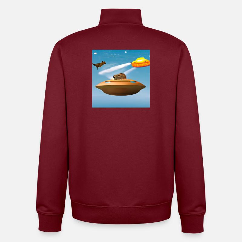 UFO-Kappen - Unisex Organic Zip Sweatshirt von Stanley/Stella - Burgunderrot