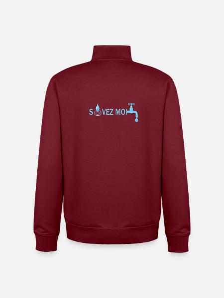 Sauvez moi - Sweat zippé unisexe en coton bio Stanley/Stella - bordeaux