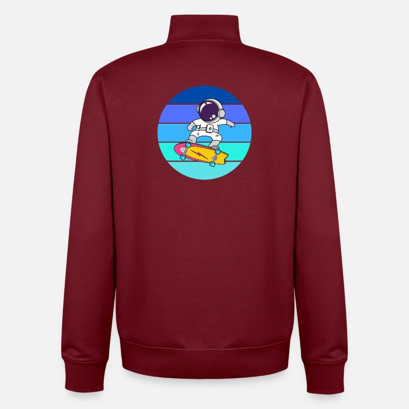 astronaute, space, cosmonaute - Sweat zippé unisexe en coton bio Stanley/Stella - bordeaux