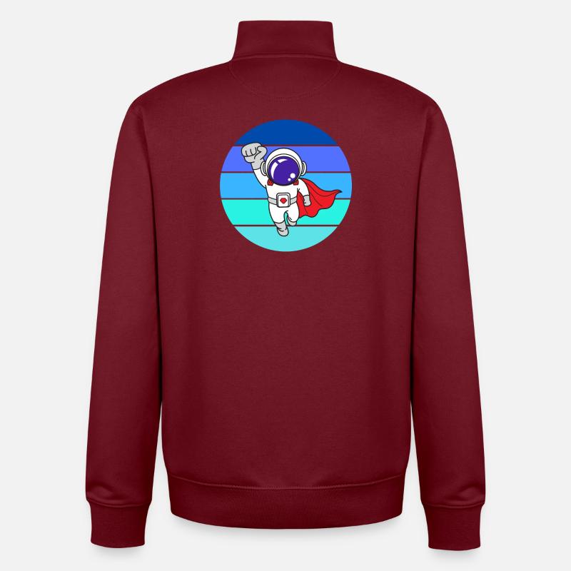 space, galaxie, astronaute - Sweat zippé unisexe en coton bio Stanley/Stella - bordeaux