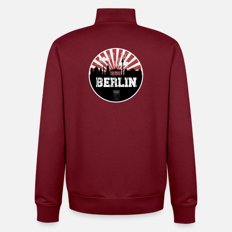 Match à domicile Berlin Skyline - Sweat zippé unisexe en coton bio Stanley/Stella - bordeaux