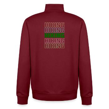 Hiking Trails Saying Hiking Statement Mountain Hike - Unisex Organic Zip Sweatshirt by Stanley/Stella - burgundy - Back - AI Model Male 185 dark (185cm)