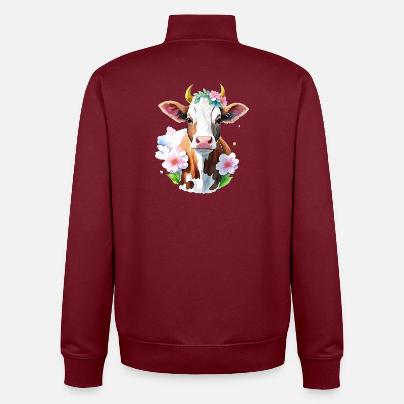 Petite vache - Sweat zippé unisexe en coton bio Stanley/Stella - bordeaux