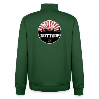 Bottrop Skyline Rouge & Blanc - Sweat zippé unisexe en coton bio Stanley/Stella - vert bouteille - Dos - AI Model Male 185 dark (185cm)