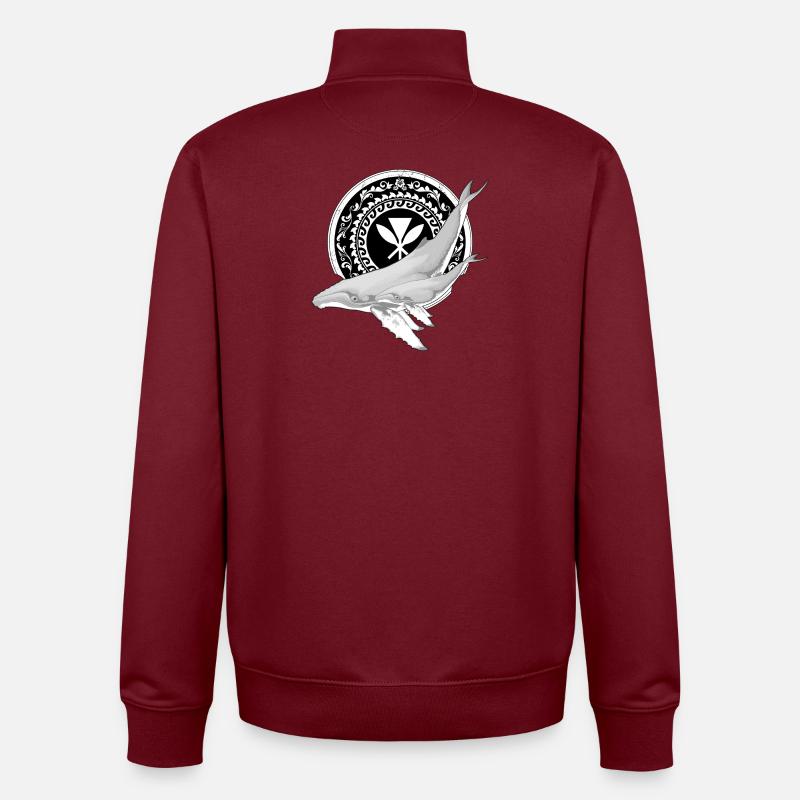 Baleine à bosse Kanaka Maoli - Sweat zippé unisexe en coton bio Stanley/Stella - bordeaux