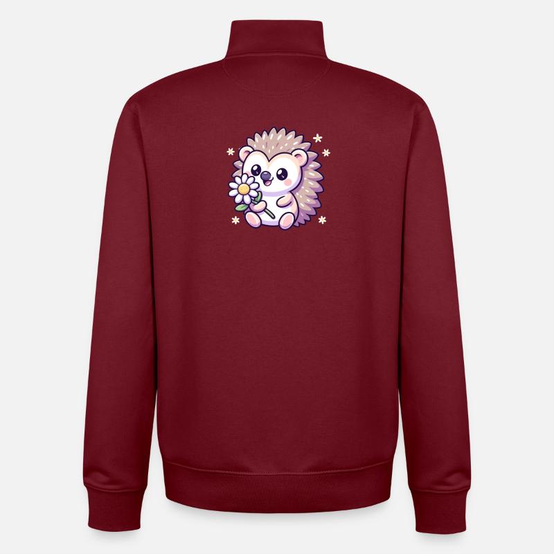 Hérisson Cindy - Sweat zippé unisexe en coton bio Stanley/Stella - bordeaux