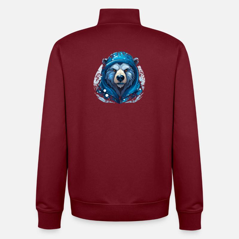 Snow Bear - Unisex Organic Zip Sweatshirt von Stanley/Stella - Burgunderrot