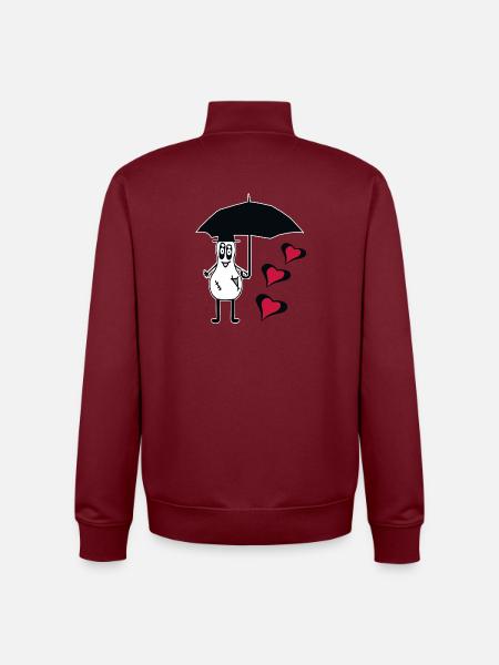 Halloween Ghost Umbrella Hearts Fantasy - Unisex Organic Zip Sweatshirt by Stanley/Stella - burgundy