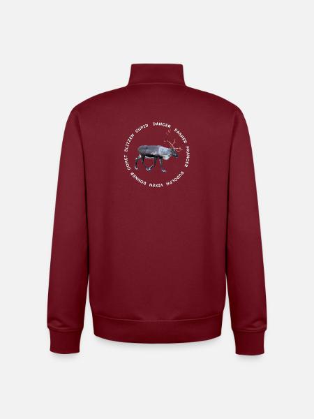 All santas reindeer - Unisex Organic Zip Sweatshirt by Stanley/Stella - burgundy