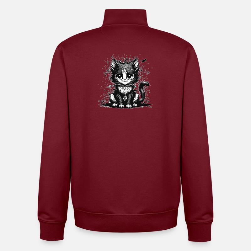 Dreaming Manga Comic Cat - Sweat zippé unisexe en coton bio Stanley/Stella - bordeaux