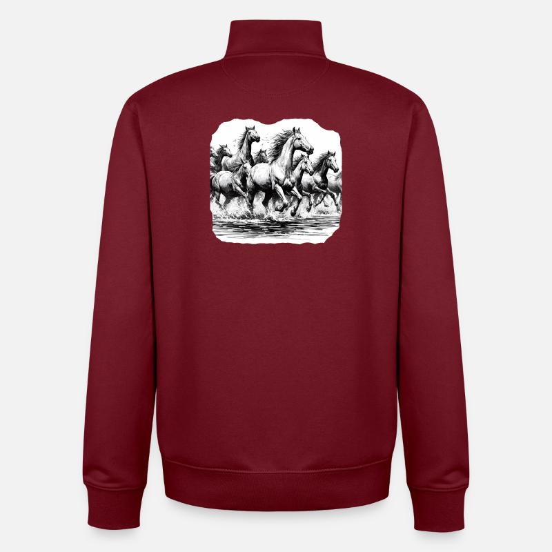 Pferde - Unisex Organic Zip Sweatshirt von Stanley/Stella - Burgunderrot
