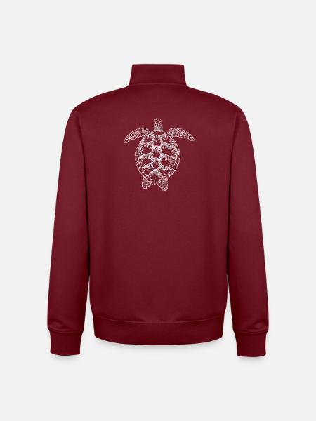 Turtle white2 - Unisex Organic Zip Sweatshirt by Stanley/Stella - burgundy