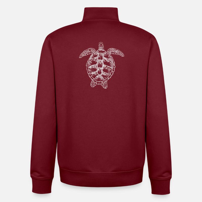 Tortue blanche2 - Sweat zippé unisexe en coton bio Stanley/Stella - bordeaux