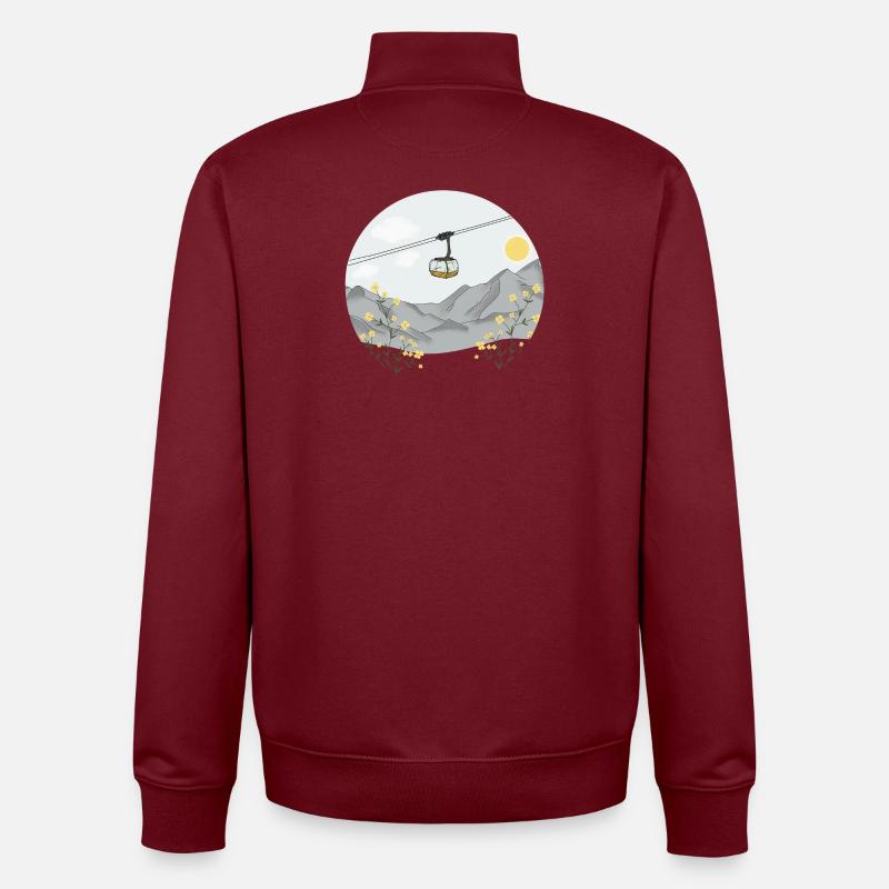Montée en gondole - téléphérique - Sweat zippé unisexe en coton bio Stanley/Stella - bordeaux