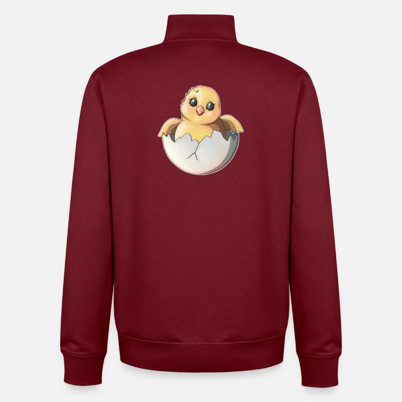 Mignon nouveau-né et illustration d’œuf - Sweat zippé unisexe en coton bio Stanley/Stella - bordeaux