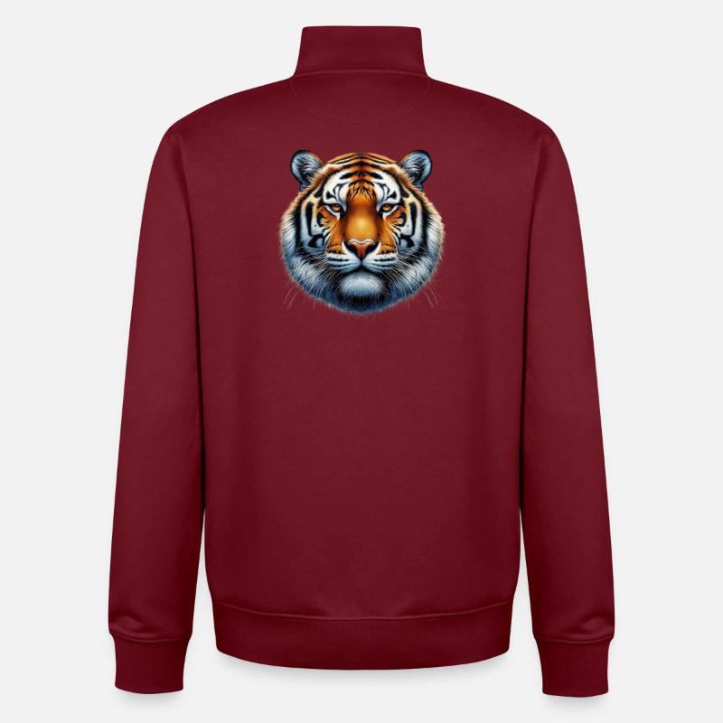 Tiger - Unisex Organic Zip Sweatshirt von Stanley/Stella - Burgunderrot