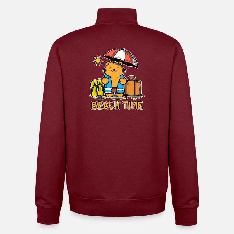 Strandzeit 1 - Unisex Organic Zip Sweatshirt von Stanley/Stella - Burgunderrot