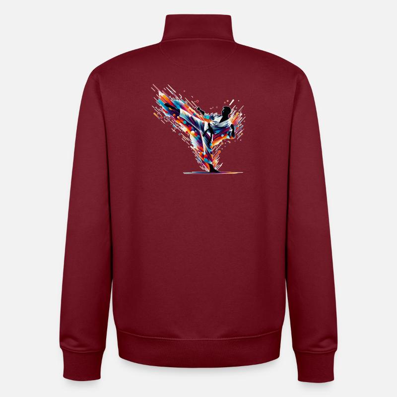 Karate Blast - Unisex Organic Zip Sweatshirt by Stanley/Stella - burgundy