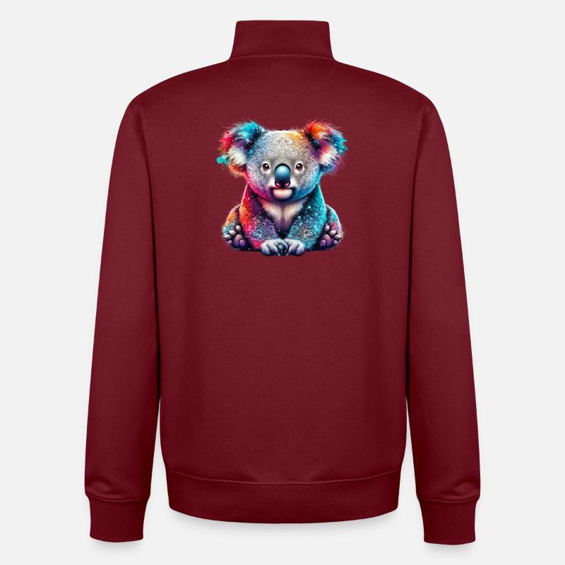 Koala - Sweat zippé unisexe en coton bio Stanley/Stella - bordeaux