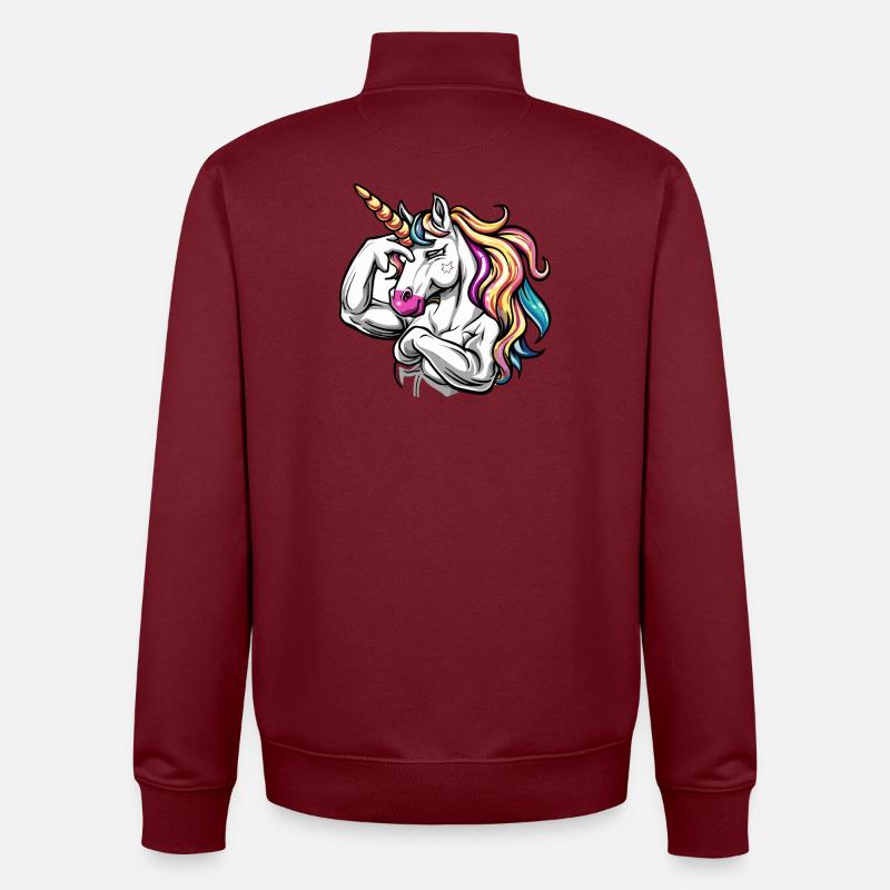 Einhorn Liebe - Unisex Organic Zip Sweatshirt von Stanley/Stella - Burgunderrot