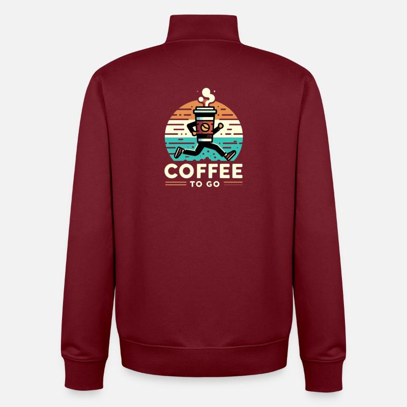 Coffee to go - Unisex Organic Zip Sweatshirt von Stanley/Stella - Burgunderrot