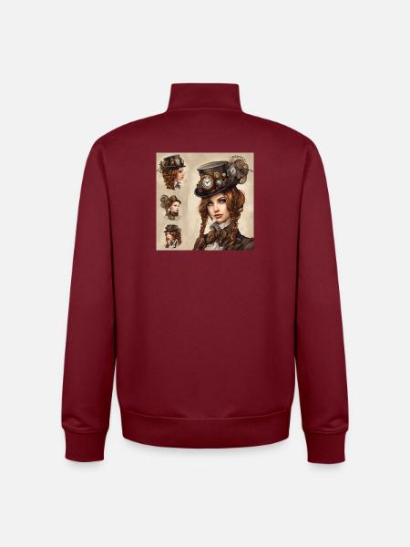 Schönes Mädchen im Steampunk-Stil - Unisex Organic Zip Sweatshirt von Stanley/Stella - Burgunderrot