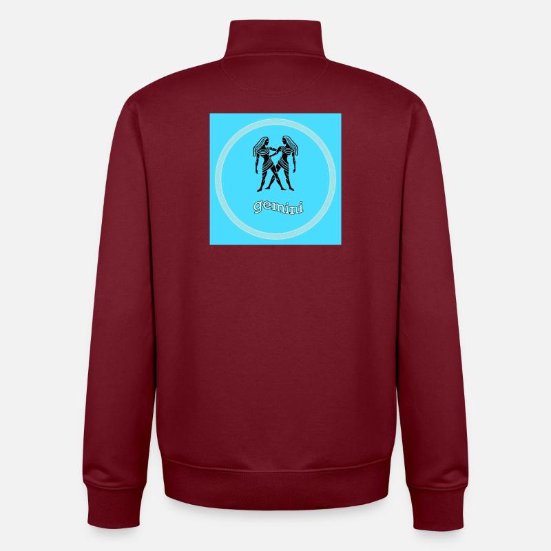 Zwillinge - Unisex Organic Zip Sweatshirt von Stanley/Stella - Burgunderrot