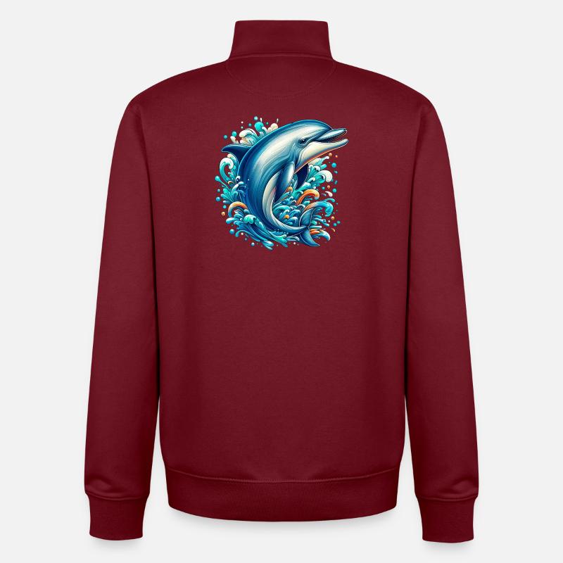 Dauphin - Sweat zippé unisexe en coton bio Stanley/Stella - bordeaux