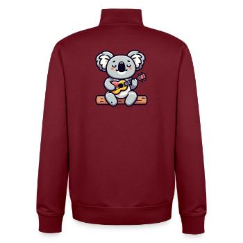 Koala Chords : le mélodiste de l’eucalyptus - Sweat zippé unisexe en coton bio Stanley/Stella - bordeaux - Dos - AI Model Male 185 dark (185cm)