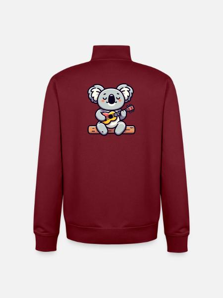 Koala Chords: Der Eukalyptus-Melodiker - Unisex Organic Zip Sweatshirt von Stanley/Stella - Burgunderrot