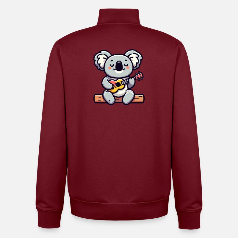 Koala Chords: Der Eukalyptus-Melodiker - Unisex Organic Zip Sweatshirt von Stanley/Stella - Burgunderrot
