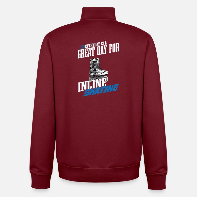 Inline Skating - Unisex Organic Zip Sweatshirt von Stanley/Stella - Burgunderrot
