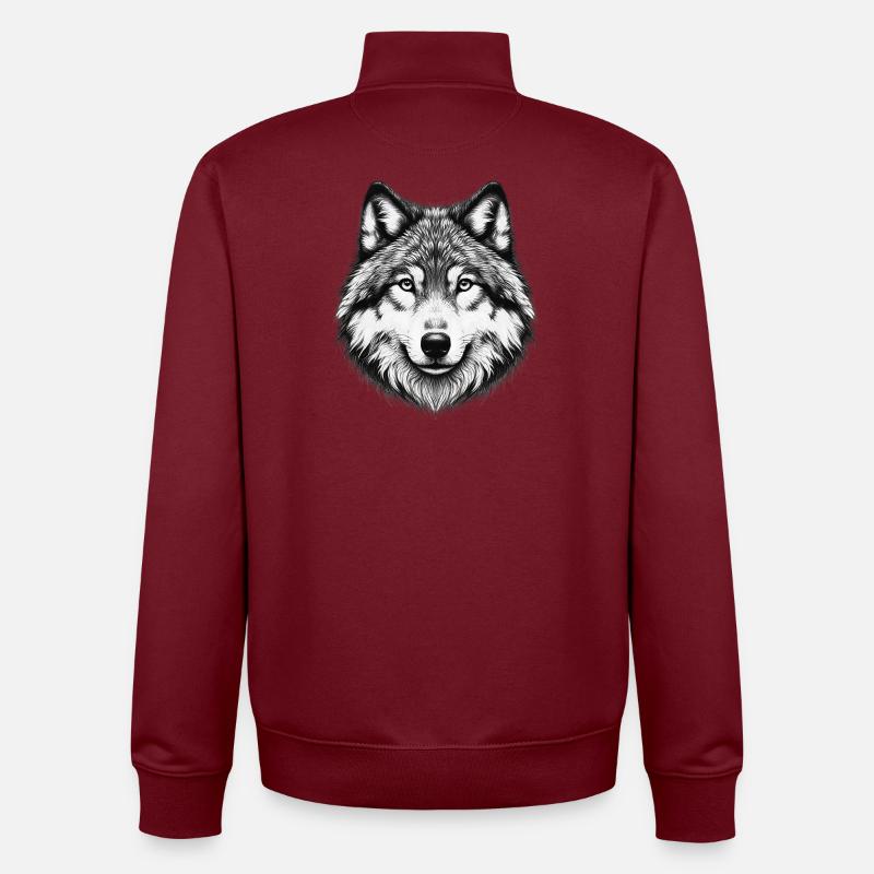 Loup - Sweat zippé unisexe en coton bio Stanley/Stella - bordeaux