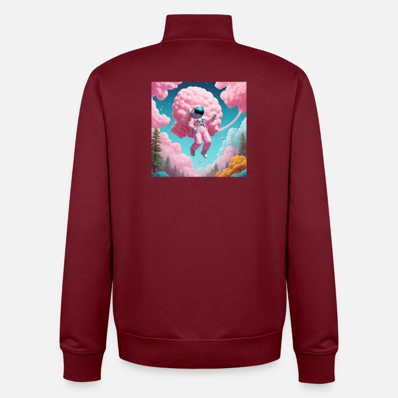 Astronaute - Sweat zippé unisexe en coton bio Stanley/Stella - bordeaux